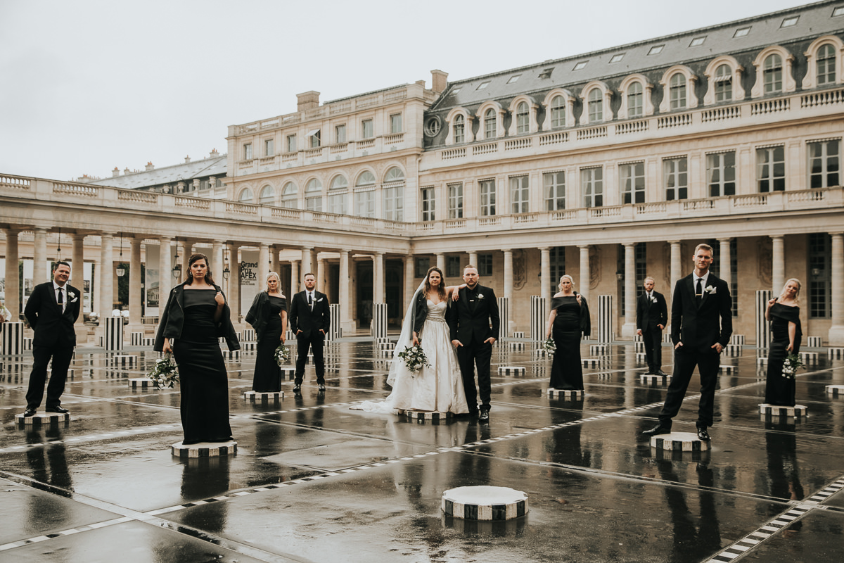 Paris destination wedding photographer, Chapelle Expiatore wedding photography, couple photographs at Palais Royal