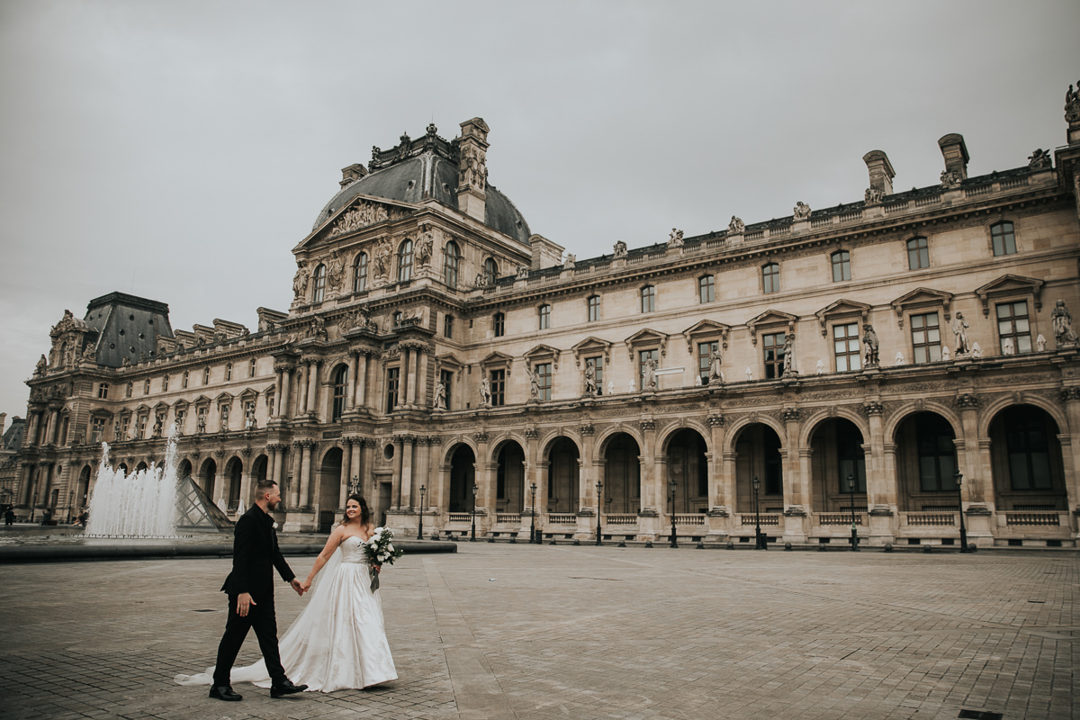 Paris destination wedding photographer, Chapelle Expiatore wedding photography, couple photographs at the Louvre
